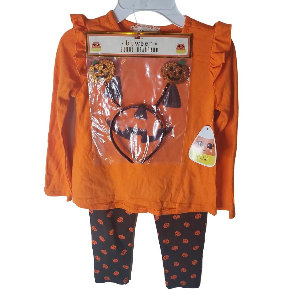 btween Three Piece Halloween Pumpkin Outfit, Size 5, NWT